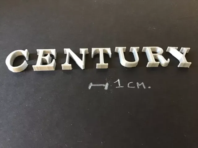 CENTURY font uppercase 3D letters STL file — Фото 3 из 5