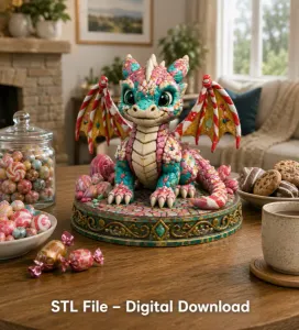 Candy Kingdom Baby Dragon STL File for 3D Print