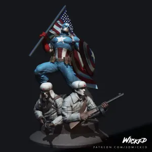 Captain America and Soldiers The First Avenger Print Model 3DSTL