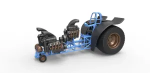 Diecast Pulling tractor with 3 engines V8 Version 2 1:25