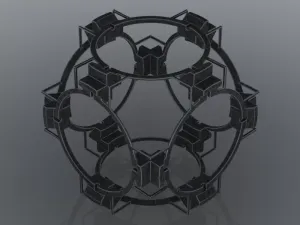 Wireframe Shape Geometric Companion Cube
