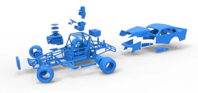 Vintage Dirt Modified stock car while turning Scale 1:25 — Image 28 of 30