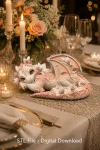 Peach Baby Blossom Dragon STL File for 3D Print