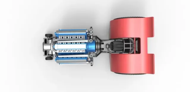 Diecast Pulling tractor with 42 cylinder Radial engine 1:25 — Image 9 of 31
