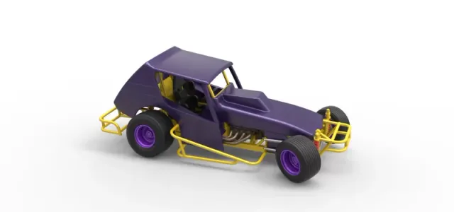 Vintage Northeast Dirt Modified stock car while turning 1:25 — Фото 24 из 31