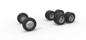 Wheel Set of Vintage GATR Racing Semi truck V4 Scale 1:25