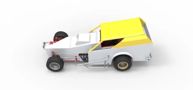 Vintage Dirt Modified stock car Version 7 Scale 1:25 — Image 10 of 27