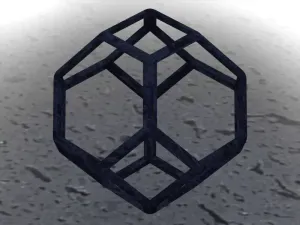 Wireframe Shape Tetradecahedron