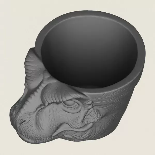Dinosaur Trex Head Planter Print Ready 3D Model — Image 2 of 6