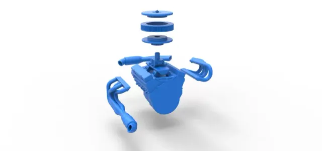 Engine V8 for Supermodified race car Version 4 Scale 1:25 — Image 22 of 23