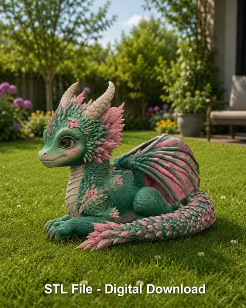 Blossom Guardian Dragon STL File for 3D Print — Фото 3 из 15