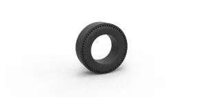Diecast rear tire of vintage dragster Version 4 Scale 1:25