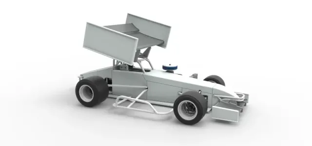Supermodified front engine Winged race car V4 Scale 1:25 — Фото 19 из 30