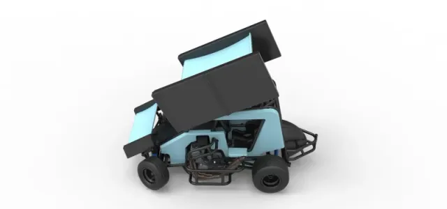 Winged 600 Micro sprint car while turning Scale 1:25 — Фото 10 из 31