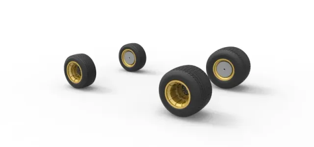 Wheel Set of Vintage Dirt Supermodified stock car Scale 1:25 — Image 8 of 12