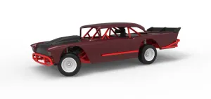 Vintage Dirt Modified stock car V9 while turning Scale 1:25