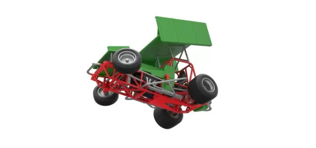 Vintage Winged Sprint car while turning Scale 1:25 — Фото 4 из 29