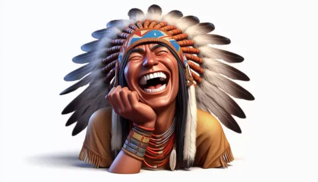 Laughing Apache Warrior 3D Model