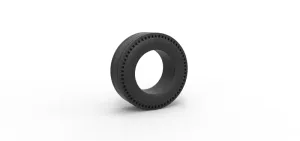 Diecast rear tire of vintage dragster Version 3 Scale 1:25