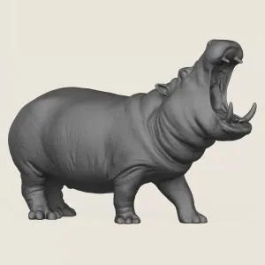 Hippopotamus Print Ready 3D Model