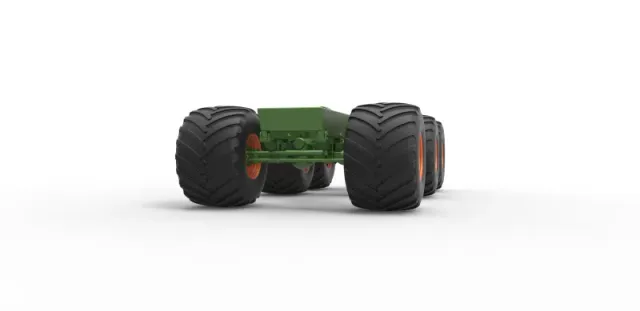 Diecast old school monster truck chassis 6x6 Scale 1:25 — Фото 4 из 31