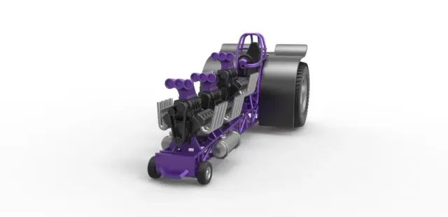 Diecast Pulling tractor with 3 engines V8 Scale 1 to 25 — Image 3 of 30