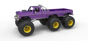 Diecast Monster Truck 6x6 concept Version 2 Scale 1:25