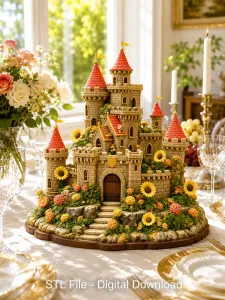Sunflower Fantasy Castle STL File for 3D Print