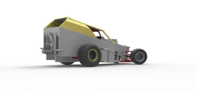 Vintage Dirt Modified stock car V7 while turning Scale 1:25 — Фото 21 из 31