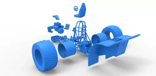 Diecast Pulling tractor with single V8 engine Scale 1 to 25 — Фото 28 из 29