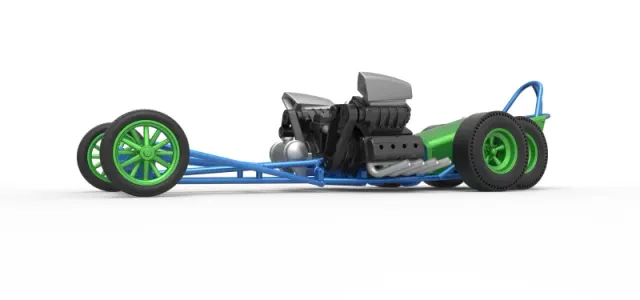 Diecast Front engine old school 6 wheeled dragster Scale 1:25 — Image 2 of 31