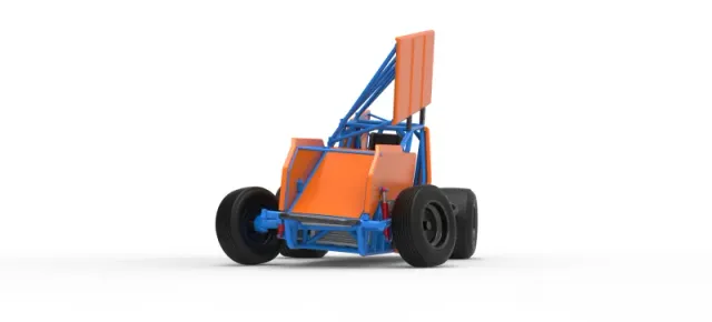 Winged Sprint car Version 2 while turning Scale 1:25 — Фото 6 из 30