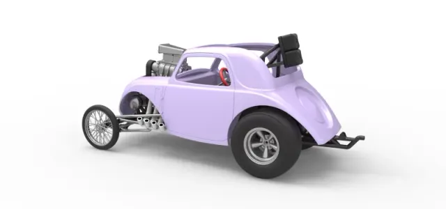Front engine old school dragster with shell V10 Scale 1:25 — Фото 12 из 26