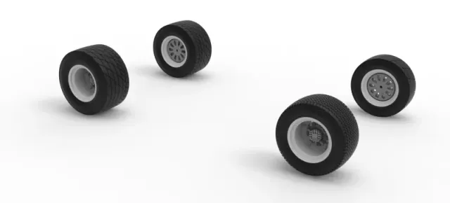 Wheel Set of Vintage Dirt Modified stock car Scale 1:25 — Фото 10 из 14