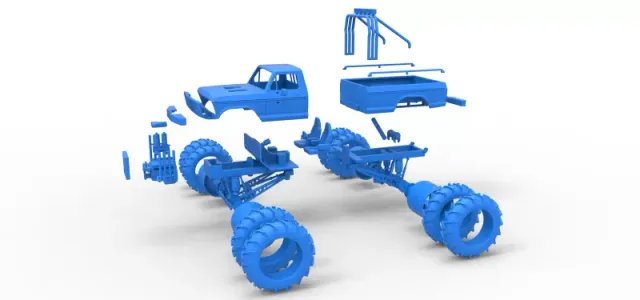 Vintage Monster Truck with double wheels Scale 1:25 — Фото 25 из 31