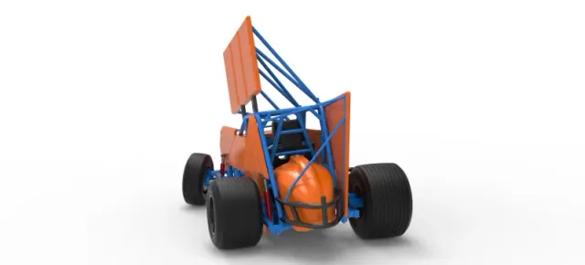 Winged Sprint car Version 2 while turning Scale 1:25 — Фото 14 из 30