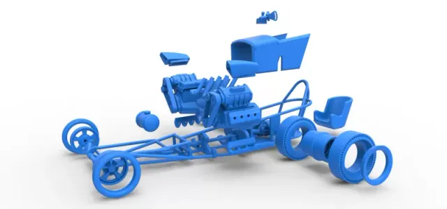 Diecast Front engine old school dragster with 2 V8 Scale 1:25 — Фото 23 из 30