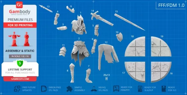 3Dprint Artorias Figure model file stl — Фото 3 из 5