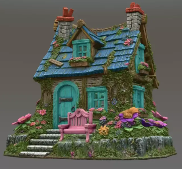 Cozy Fantasy House STL for 3D Printing — Image 3 of 10