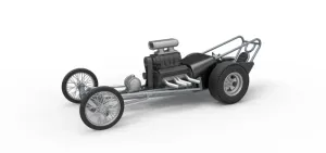 Front engine old school dragster with V8 Version 3 Scale 1:25