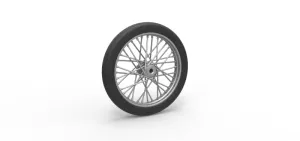 Front wire wheel of vintage dragster Scale 1:25