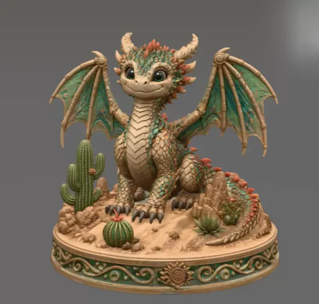 Fantasy Desert Dragon STL File for 3D Printing — Фото 3 из 11