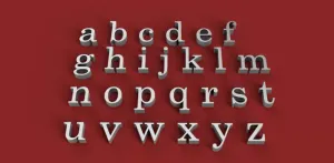 CENTURY font lowercase 3D letters STL file