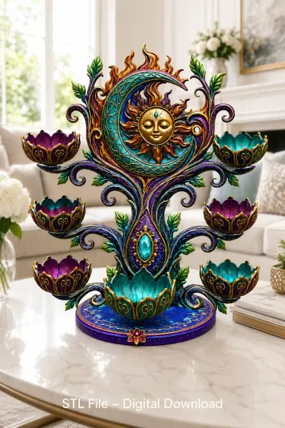 Celestial Sun and Moon Organizer STL File for 3D Print — Фото 2 из 17