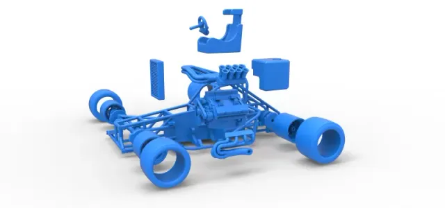 Supermodified front engine race car Base Version 2 Scale 1:25 — Фото 27 из 31