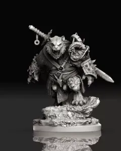 Tiger Miniature Warrior 3D Printing Model STL