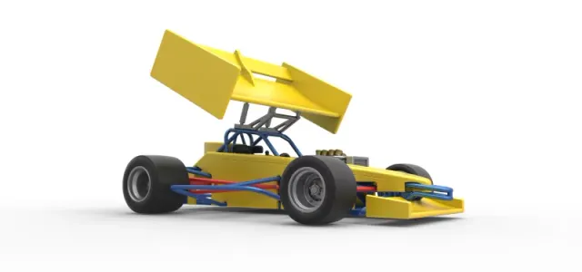 Supermodified front engine Winged race car V2 Scale 1:25 — Image 23 of 30
