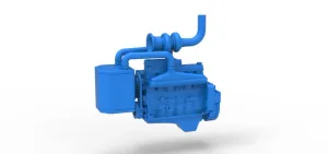 Engine of Pro Stock Pulling Tractor Scale 1:25