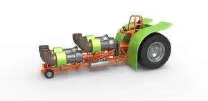Diecast Pulling tractor with 4 jet engines Version 3 1:25