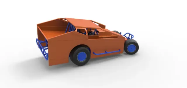 Northeast Dirt Modified stock car while turning Scale 1:25 — Image 20 of 31